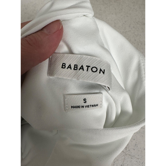 NWOT Babaton S Criss-Cross Contour Halterneck Stretch Bodysuit White Aritzia D6 - Picture 4 of 7